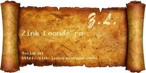 Zink Leonóra névjegykártya